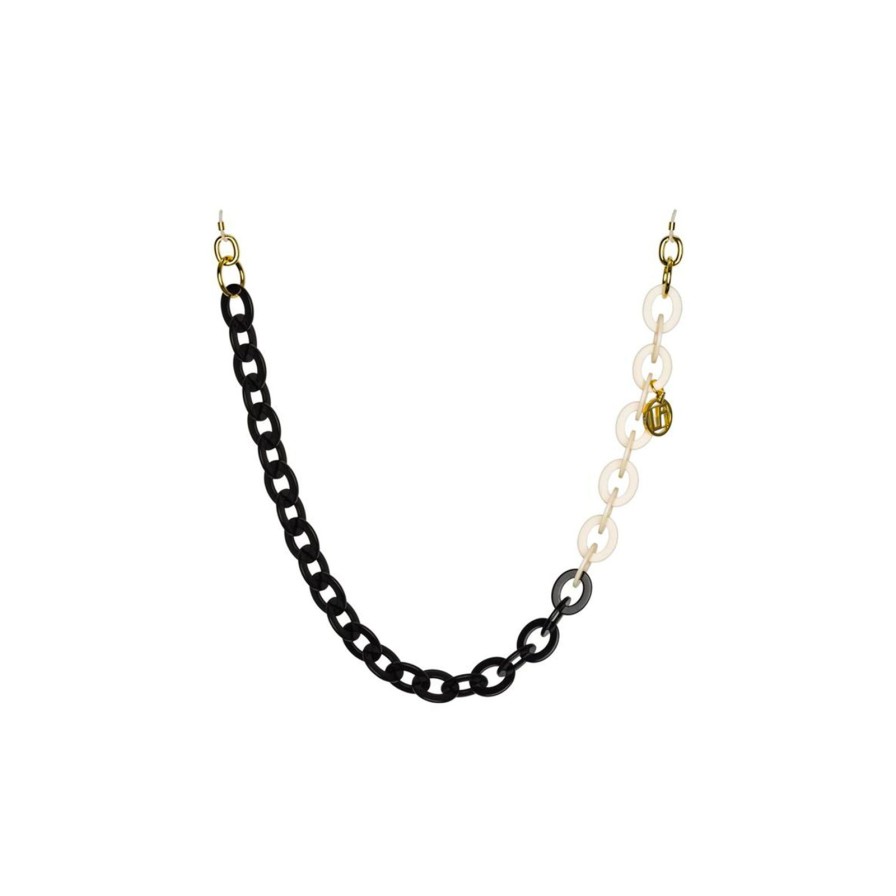 Accessori LINDA FARROW | Linda Farrow | Oval Link Acetate Chain / Black And Cream